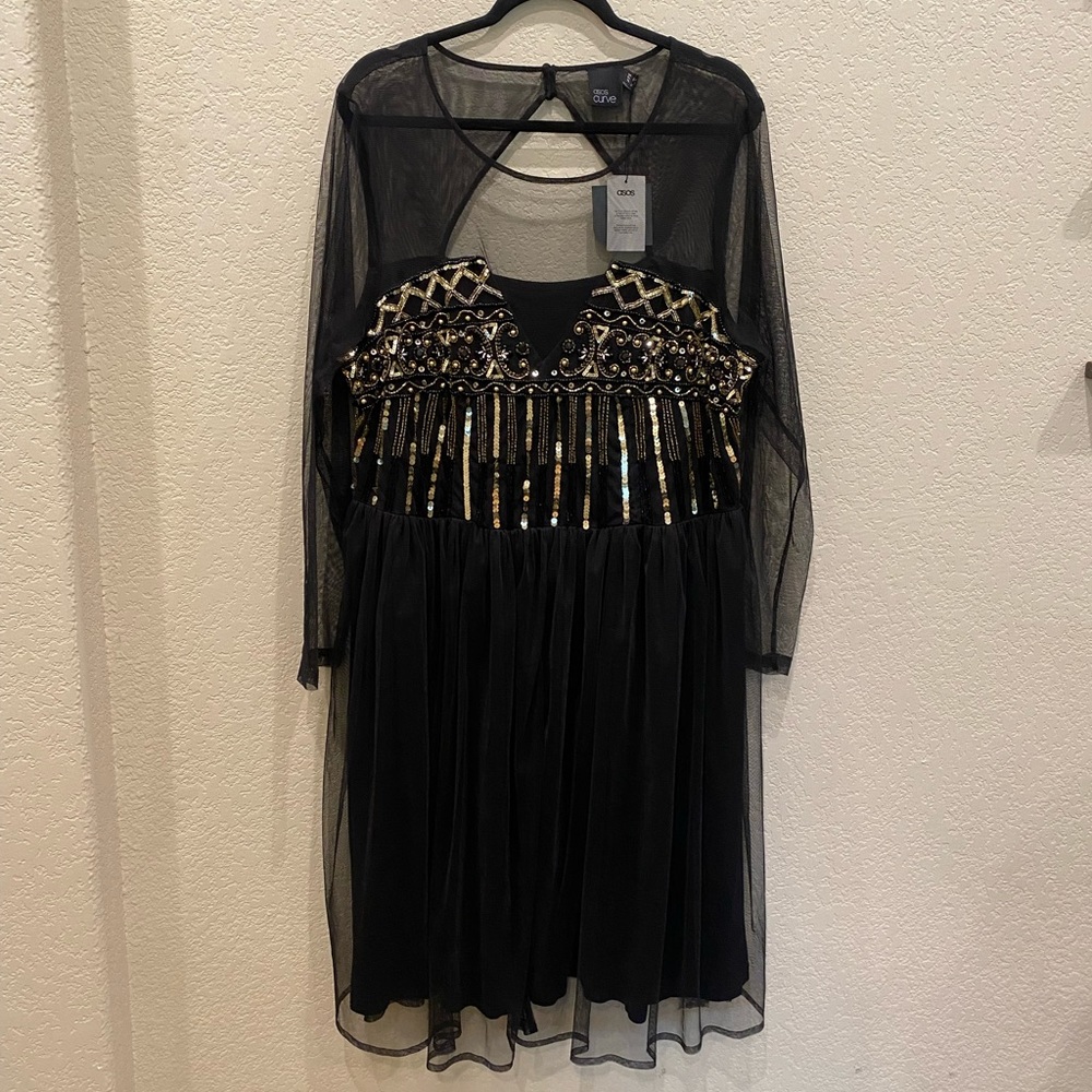 ASOS curve size 20 mesh and sequin dress